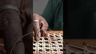 cane work being done on the Chandigarh chair. #furniture #teak #pepperfry #interior #vintage #new