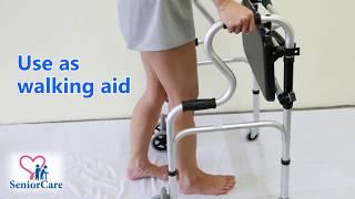 TOP QUALITY 3IN1 Adjustable & Foldable Elderly Walking Frame, Toilet Support, Shower Chair