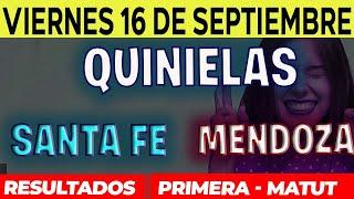 Quinielas Primera y matutina de Santa Fé y Mendoza, Viernes 16 de Septiembre