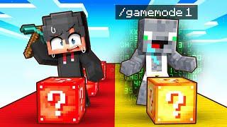 Er CHEATET mit GAMEMODE 1 im LUCKY BLOCK RACE in Minecraft?!