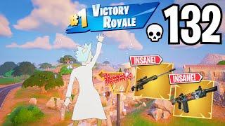 132 Elimination Rick Sanchez Solo vs Squads WINS Full Gameplay (Fortnite Chapter 5 Season 1)!