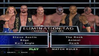 WWE SmackDown! HCTP - SteveAustin,Edge,KurtAngle VS TheRock,Animal,Hawk (ELIMINATION TAG)