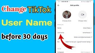 How to change TikTok user name before 30 days || change TikTok username before 7 days