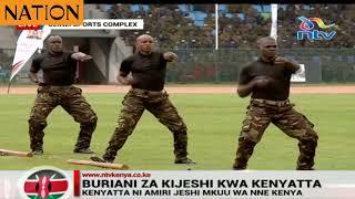 Combat Display: KDF soldiers show their might during Uhuru's farewell parade