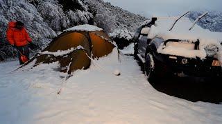 Winter Snow STORM Car Camping