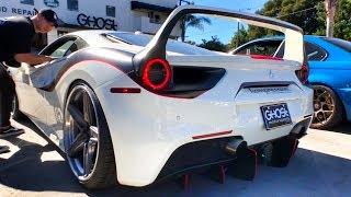 Беспредел на Ferrari 488 GTB 670 сил в Лос-Анджелесе! Вид как у F40 + занижение, выхлоп! Тест-обзор