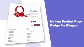 How to Create a Modern Product Page on Blogger