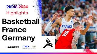 CLOSE BATTLE!  | France vs Germany Men's Semi-Final Basketball Highlights | #Paris2024 #Olympics