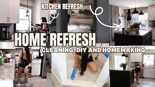 KITCHEN MAKEOVER USING WHAT I HAVE ON HAND! Cleaning, DIY,  HOMEMAKING.