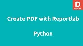 Create PDF with Python ReportLab