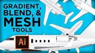 How to Use the Gradient, Blend, and Mesh Tools - Adobe Illustrator CC Tutorial