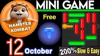 12 October  Puzzle Trick: P2E Hamster Kombat key MiniGame Solved, slow step by step! 