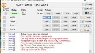 [Solved] XAMPP : MySQL and phpMyAdmin don't work