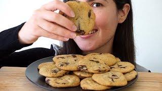 ASMR Eating Sounds: Homemade Choc Chip Cookies (Whispered)