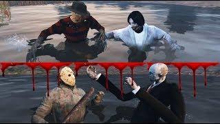 Jason Voorhees & Freddy Krueger VS Slenderman & Jeff the Killer - Death Battle (GTA 5)