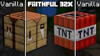 Faithful 32x32 Texture Pack vs Vanilla Minecraft