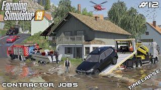 Rescuing Vehicles From A Flooded Autobahn | FS19 Contractor Jobs