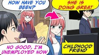 [Manga Dub] My crush looked sad at the reunion, so I invited Her to My company...!? [RomCom]