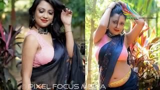 Saree Fashion 2024 For Saree Lovers | Bong Beauty Mou in Black Saree | Pixel Entertainment