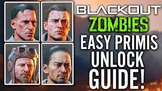 BLACKOUT: UNLOCK ALL PRIMIS CREW: How to Unlock Richtofen, Nikolai, Takeo & Dempsey in Blackout