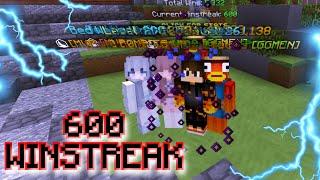 bedwars 600 winstreak (w/ B0mbies, Luvonox, Braiden, & Lazer)