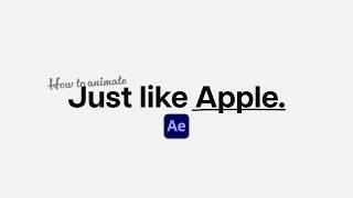 How To Animate Text Like Apple In Adobe After Effects