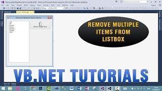 VB.NET Tutorials - How to remove multiple items from listbox