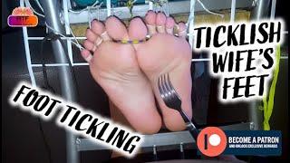 Tickling wife's feet and soles