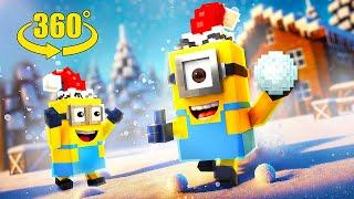 Minions 360° VR - Christmas Celebration (Minecraft Animation)