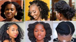 Quick Natural hairstyle short hair for black women || Curly Hairstyles
