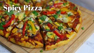 Spicy Pizza Recipe | Indian Pizza | Vegetarian Pizza | Vegetable Pizza