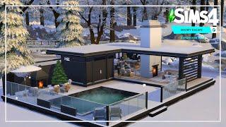 THE SIMS 4 SNOWY ESCAPE - Outdoor Living with Hot Springs | SPEED BUILD | NO CC | Building Tutorial