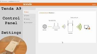 Tenda A9 Wi-Fi Extender • Control panel access and settings overview