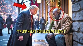 Trump Sees Homeless BLACK Man Outside Hotel, What He Does Next Shocks the Crowd