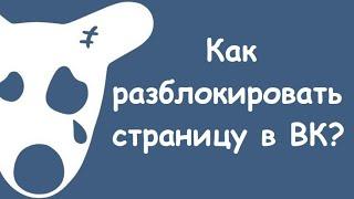 Как разблокировать страницу ВКонтакте