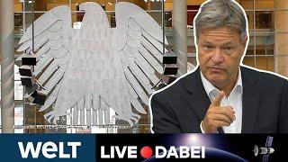 BUNDESTAG: Wirtschaftsetat! So will Robert Habeck mit deutlich weniger Geld auskommen | Livestream