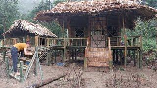 Full TIMELAPSE 125 Days : Single Mother Alone Journey Building Dream Bamboo House in The Deep Forest