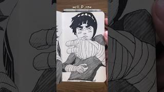 [ASMR] Drawing Rock Lee  - Naruto #satisfying #shorts #asmr