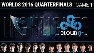 Samsung Galaxy vs Cloud 9 Highlights Game 1, S6 Worlds 2016 Quarter final Highlights, SSG vs C9 G1