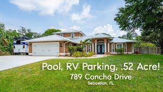 Sebastian Highlands Pool Home On Over A Half Acre For Sale in Florida!