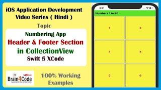 Create iOS Application to Add Header and Footer in Collection View Swift 5 XCode | Hindi | Easy