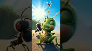 The Ant and The Grasshopper A Moral Story #MoralStory #AIAnimation #KidsStory #motivation #shorts