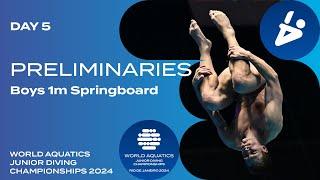 Boys 1m Springboard | Day 5 | Preliminaries | World Aquatics Junior Diving Championships 2024