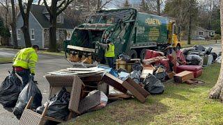 Garbage Truck VS MASSIVE Flood Cleanup Bulk Piles