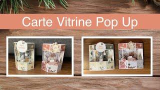 TUTO SCRAP Carte Vitrine Pop Up thème Hiver ️