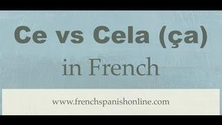 Ce vs Cela (or ça) in French