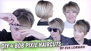 How To Cut Your Own Hair | 4 Bob Pixie Haircuts Tutorial 2025 by Eva Lorman