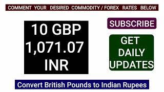 1 BRITISH POUND to INDIAN RUPEE EXCHANGE RATES TODAY AUGUST 12 2024