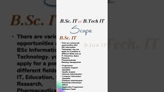 BSc IT vs BTech IT Ka Scope Kitna Hai | Scope After BSc IT vs BTech IT | BSc IT vs BTech IT Which Is