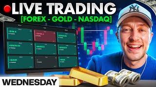 Live Trading Forex, Gold, And Nasdaq (Can this WIN STREAK Continue?)